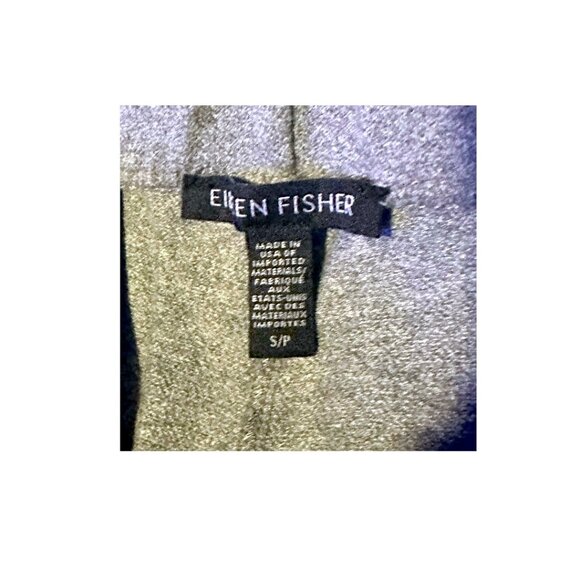 Eileen Fisher 95% Organic Cotton Elastic Waist Wide Leg Ankle Pant in Grey - Picture 3 of 4